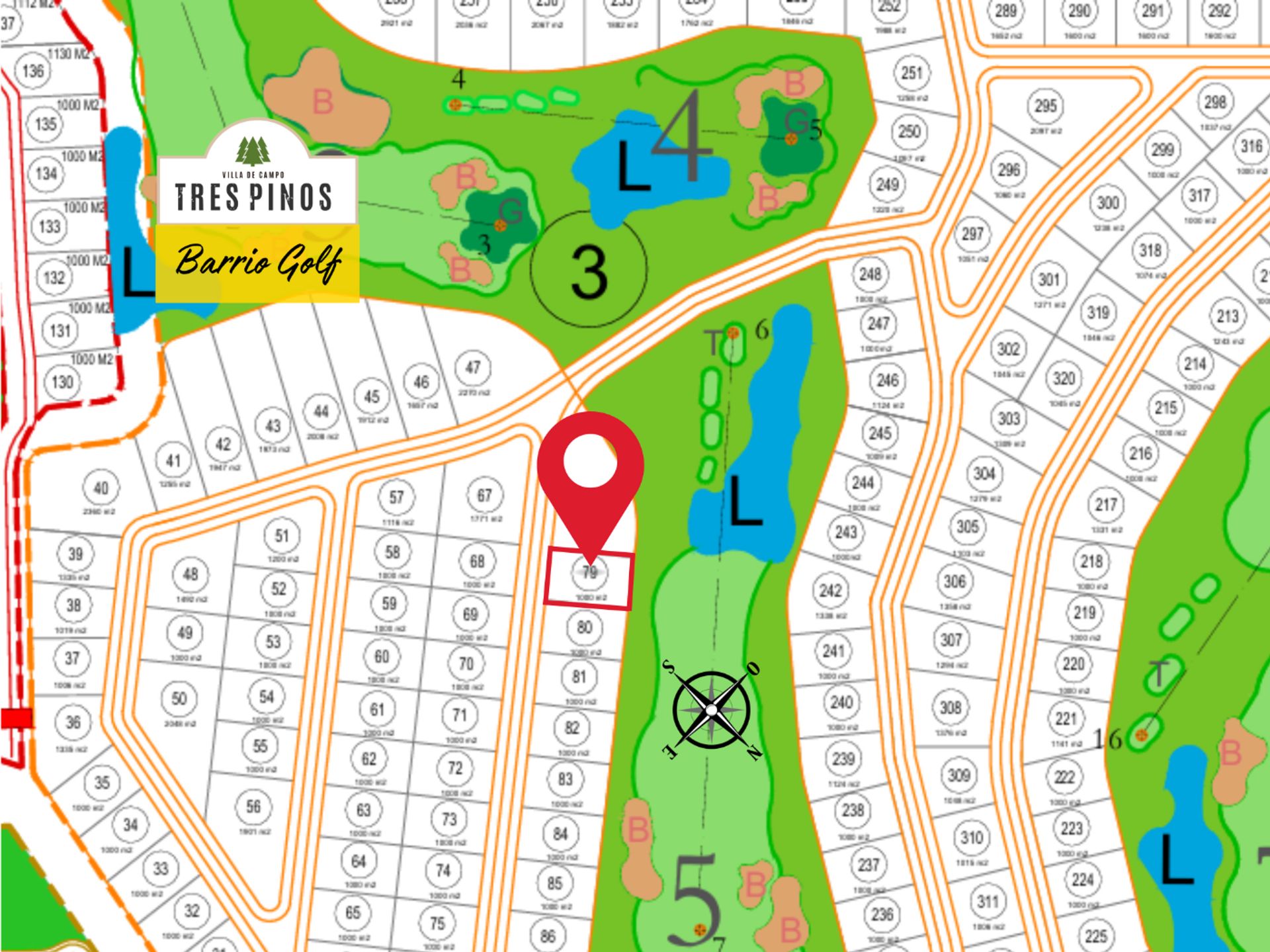 VENTA LOTE AL GOLF 1.000 M2 VILLA DE CAMPO 3 PINOS - 3