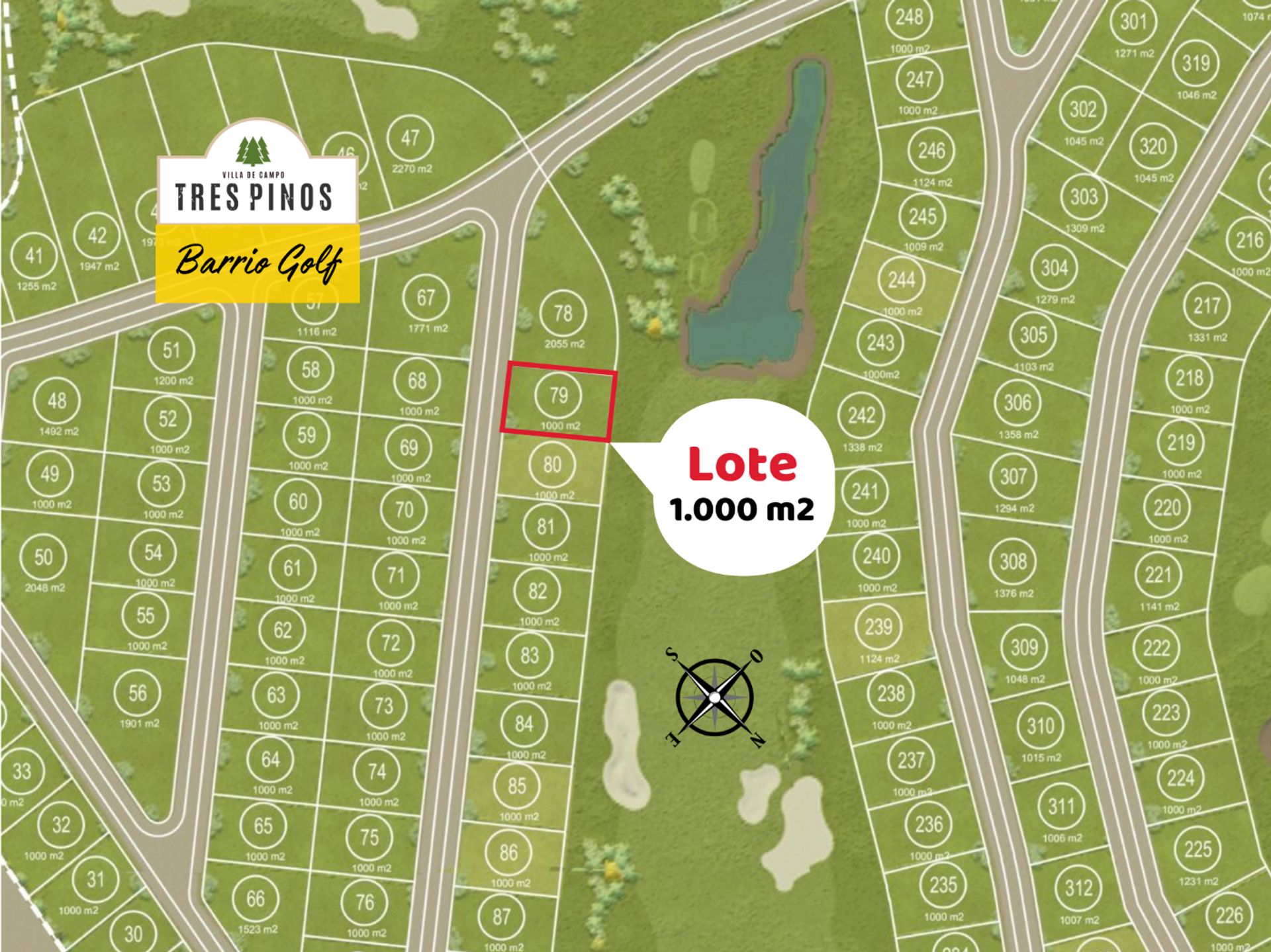 VENTA LOTE AL GOLF 1.000 M2 VILLA DE CAMPO 3 PINOS - 4