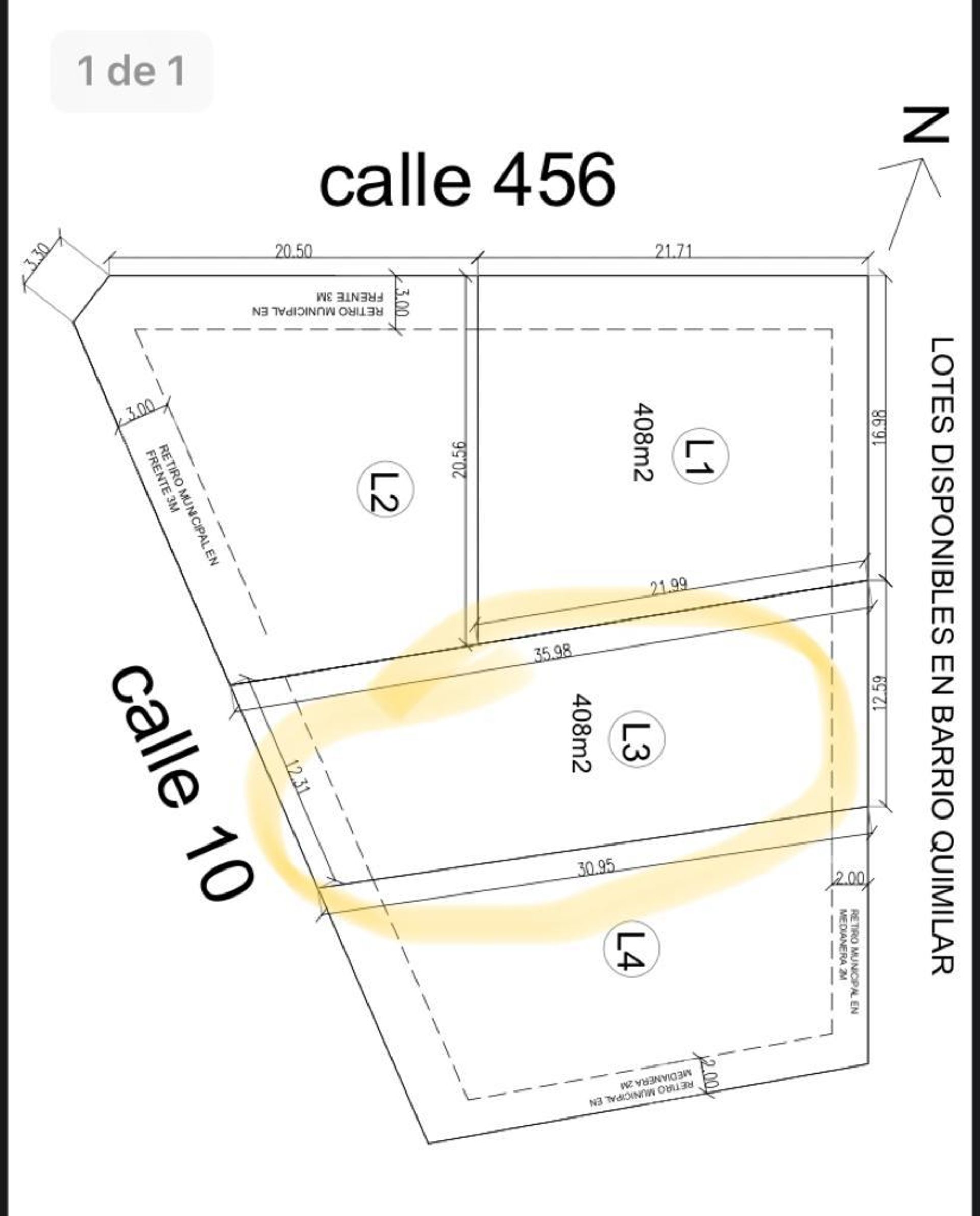 Lote a la Venta en City Bell, barrio El Quimilar - 2