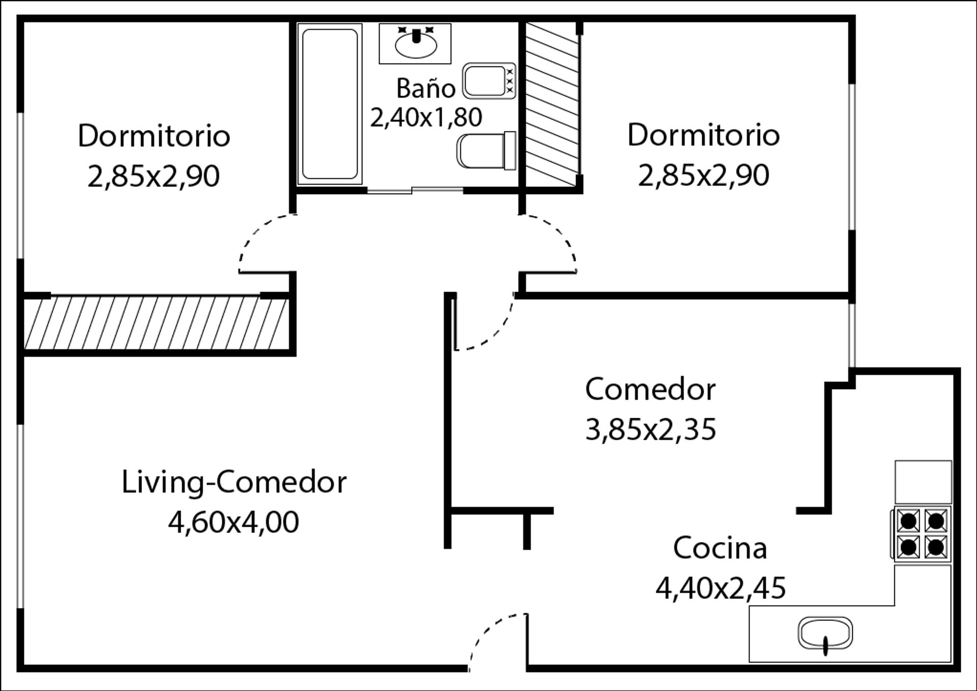 DEPARTAMENTO VENTA DE 3 AMBIENTES Y MEDIO APTO C - 12