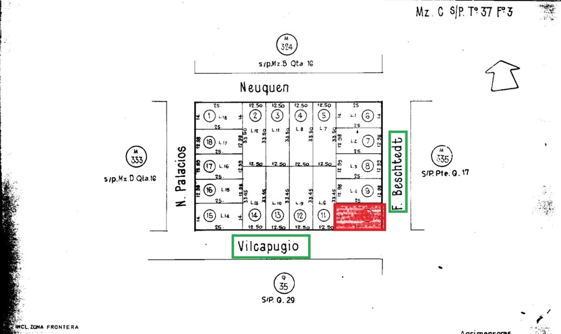 Lote en Esquina de 342 m2 sobre calle Beschtedt - 1