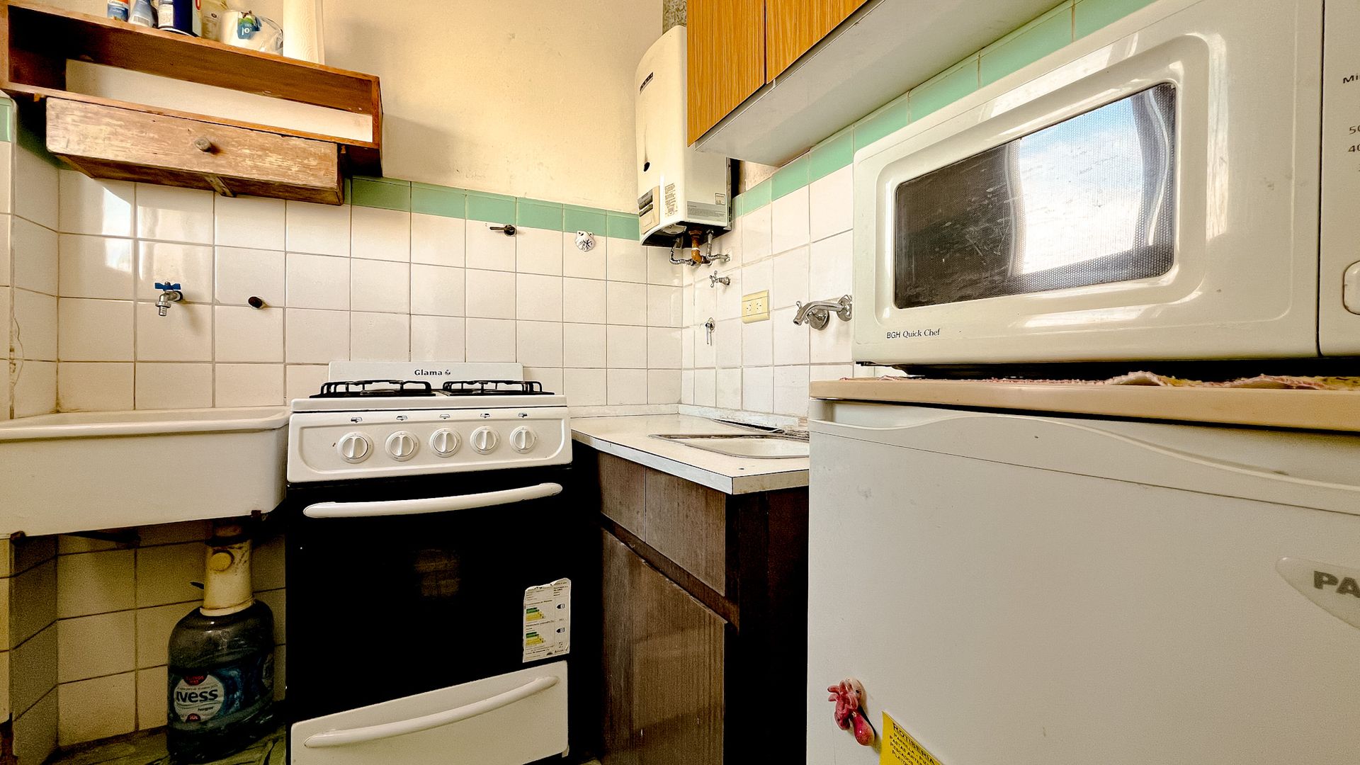 Venta monoambiente frente, balcón y vista al mar - 7